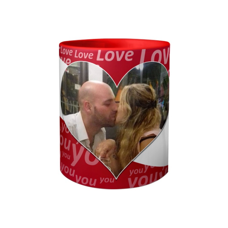 Tazza personalizzato con foto e nomi texture love Love