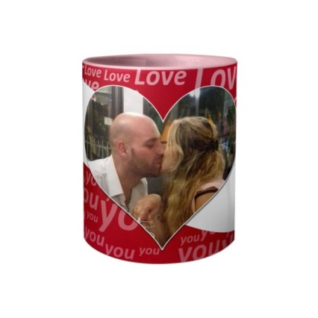 Tazza personalizzato con foto e nomi texture love Love