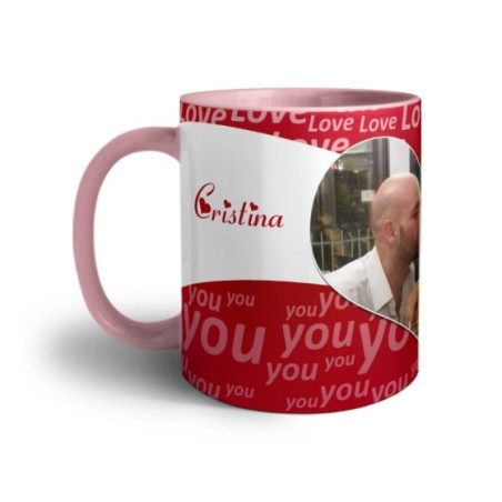 Tazza personalizzato con foto e nomi texture love Love