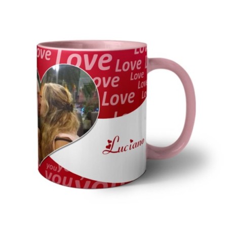 Tazza personalizzato con foto e nomi texture love Love