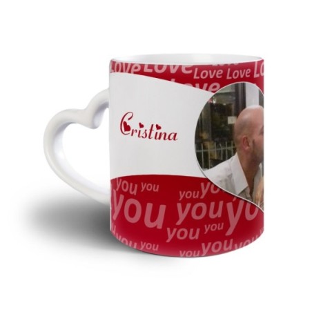 Tazza personalizzato con foto e nomi texture love Love