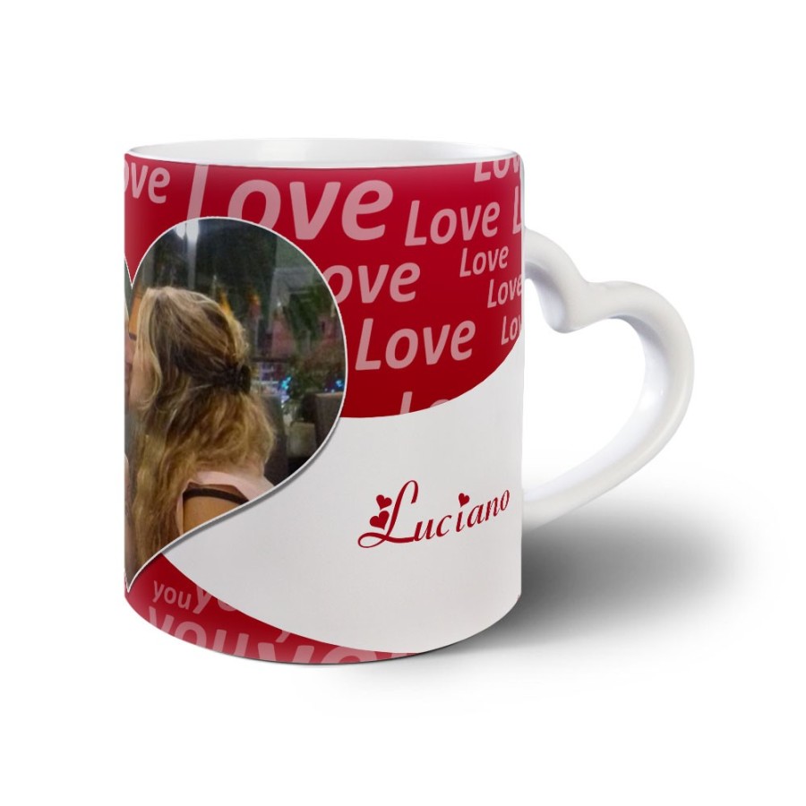 Tazza personalizzato con foto e nomi texture love Love