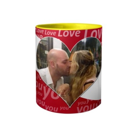 Tazza personalizzato con foto e nomi texture love Love