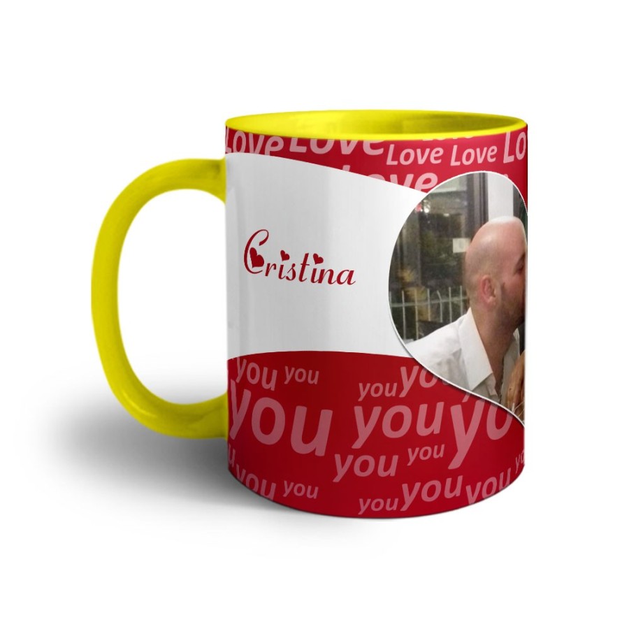 Tazza personalizzato con foto e nomi texture love Love