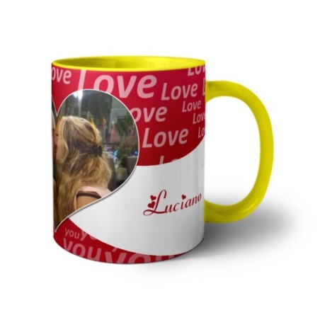 Tazza personalizzato con foto e nomi texture love Love