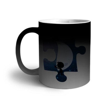 Tazza personalizzabile con nome puzzle uomo su mezza luna Love