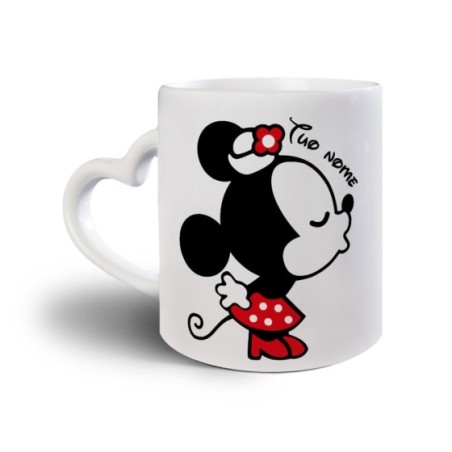 Tazza personalizzabile con nome bacio di topolina Love