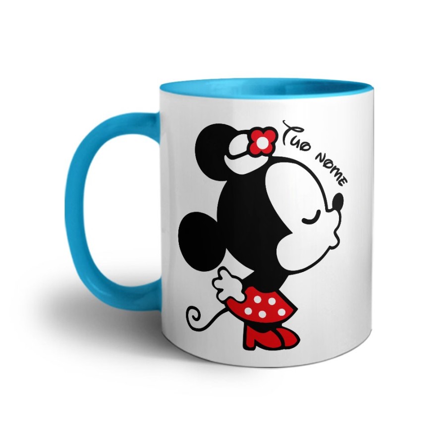 Tazza personalizzabile con nome bacio di topolina Love