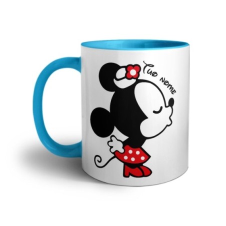 Tazza personalizzabile con nome bacio di topolina Love