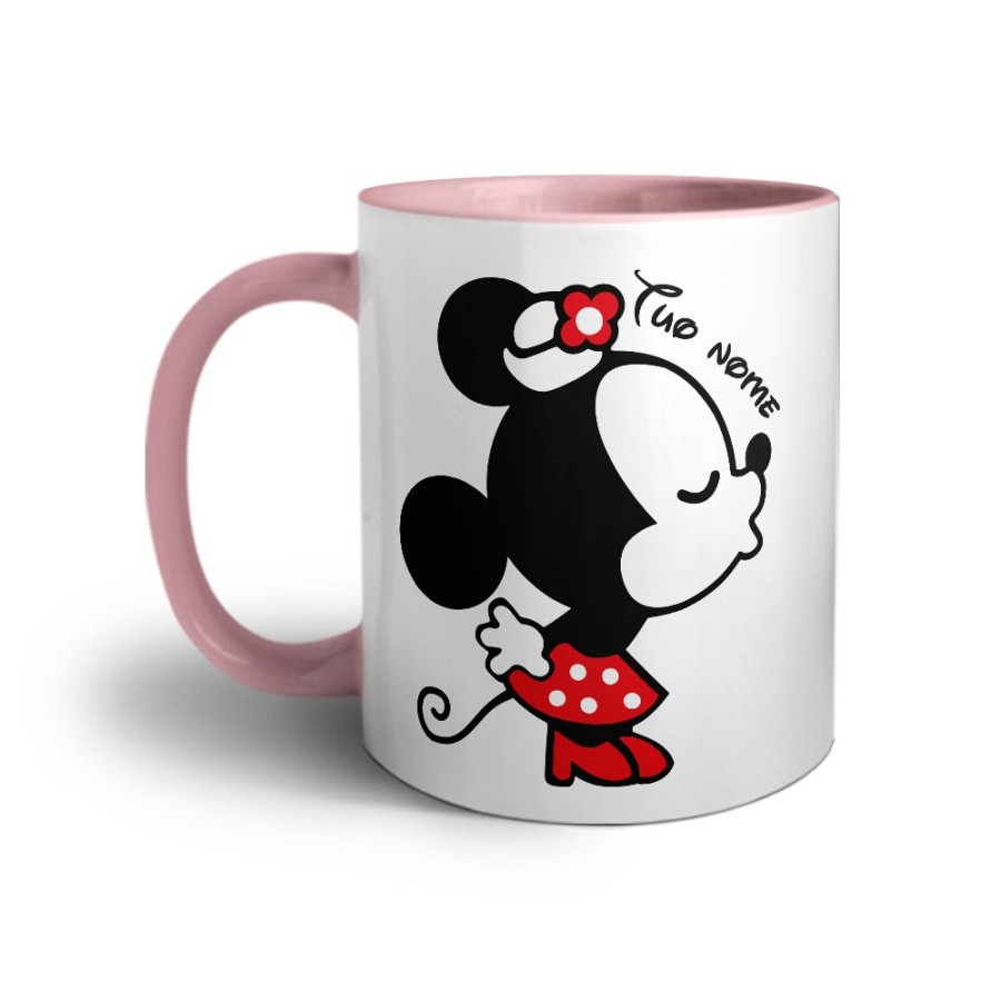 Tazza personalizzabile con nome bacio di topolina Love