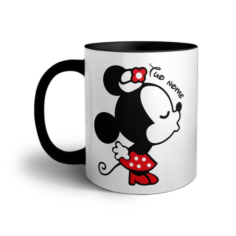 Tazza personalizzabile con nome bacio di topolina Love