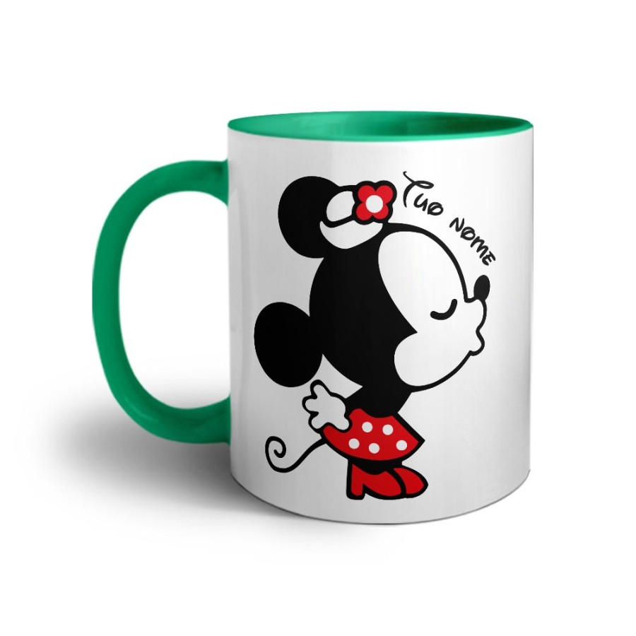 Tazza personalizzabile con nome bacio di topolina Love