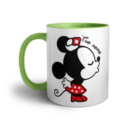 Tazza personalizzabile con nome bacio di topolina Love