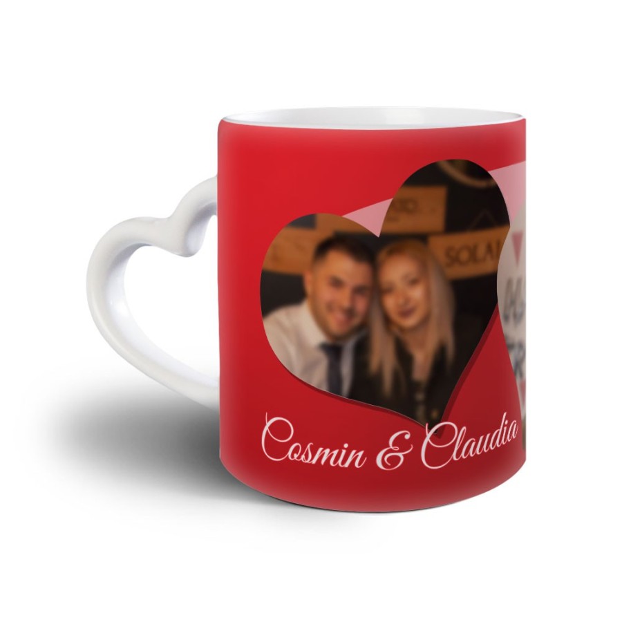 Tazza personalizzata con foto e nomi love hearts Love