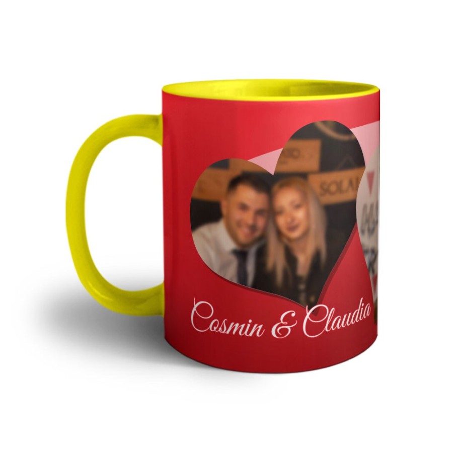 Tazza personalizzata con foto e nomi love hearts Love