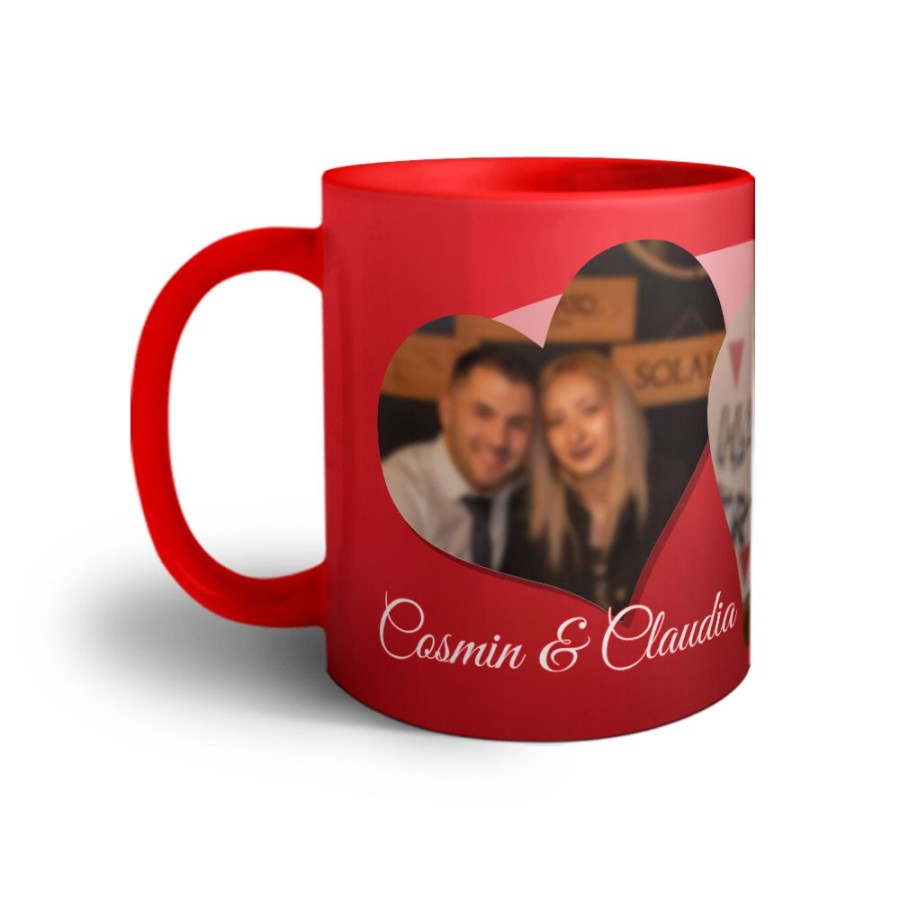 Tazza personalizzata con foto e nomi love hearts Love