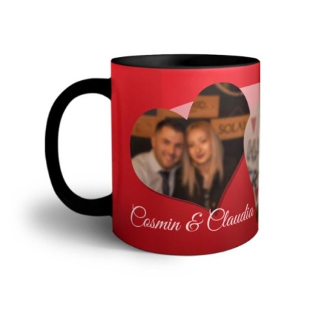 Tazza personalizzata con foto e nomi love hearts Love