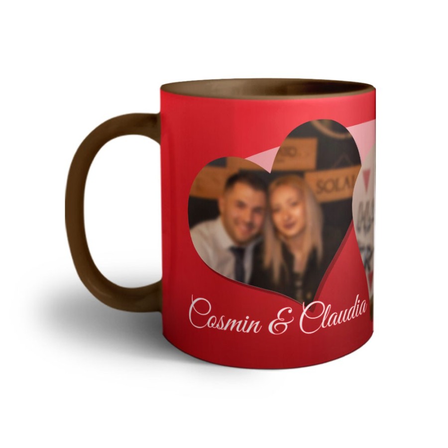 Tazza personalizzata con foto e nomi love hearts Love