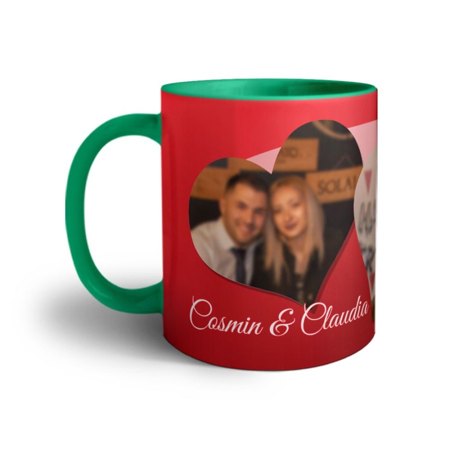 Tazza personalizzata con foto e nomi love hearts Love