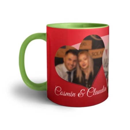 Tazza personalizzata con foto e nomi love hearts Love
