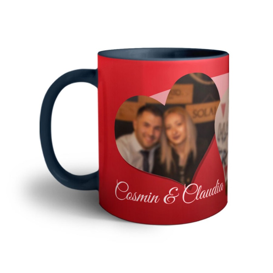 Tazza personalizzata con foto e nomi love hearts Love