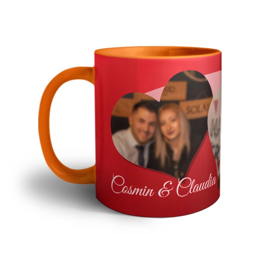 Tazza personalizzata con foto e nomi love hearts Love