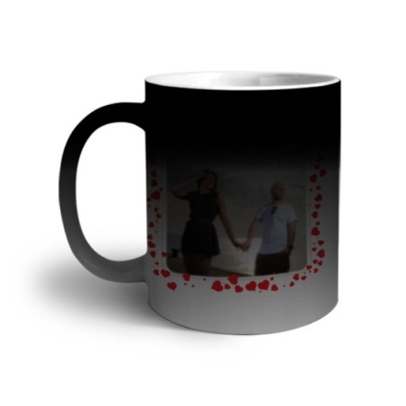 Tazza personalizzata con foto happy cornice con cuoricini Love