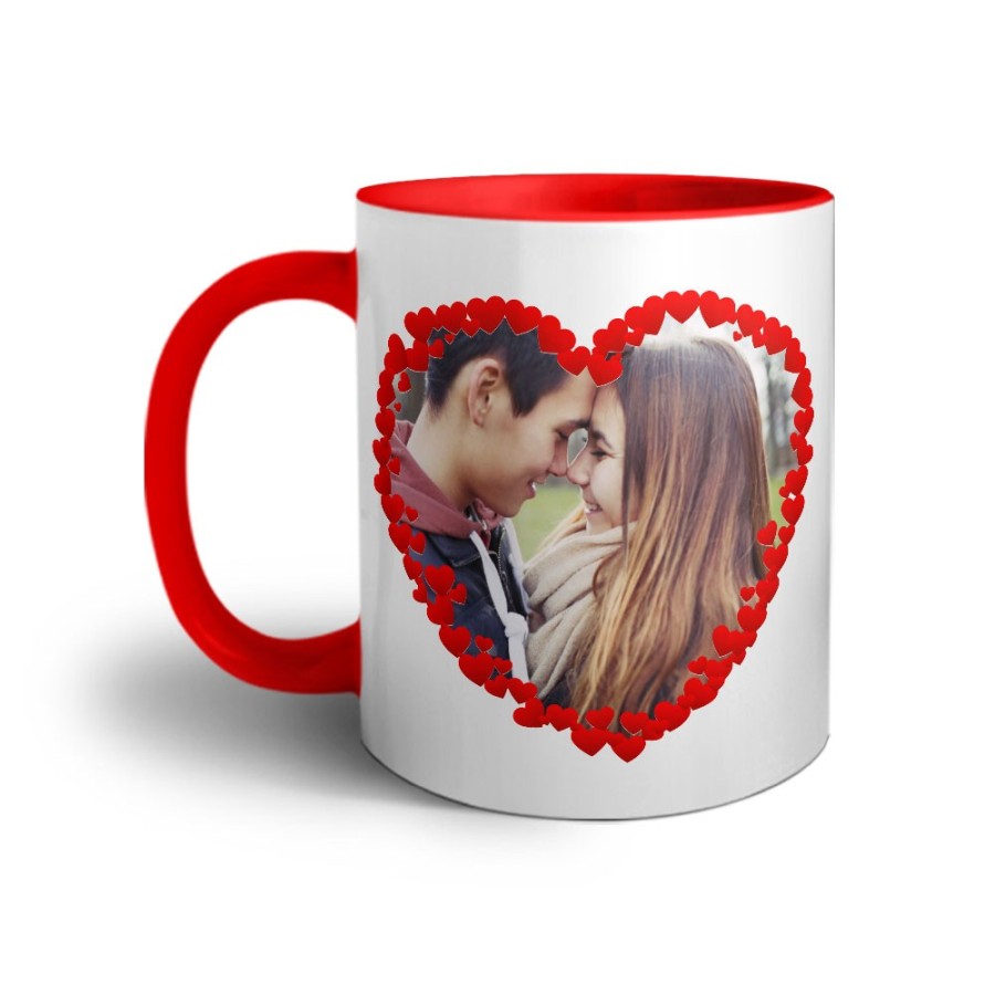 Tazza personalizzata con foto cuore di rose Love