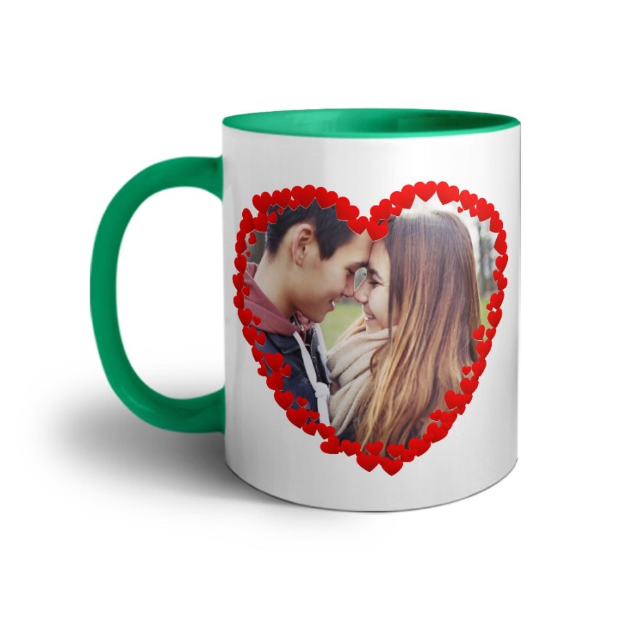 Tazza personalizzata con foto cuore di rose Love