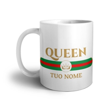 Tazza personalizzabile con nome queen brand di lusso