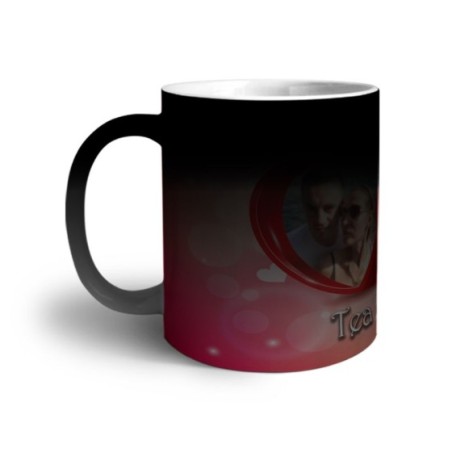 Tazza personalizzata con nomi e foto due cuori Love