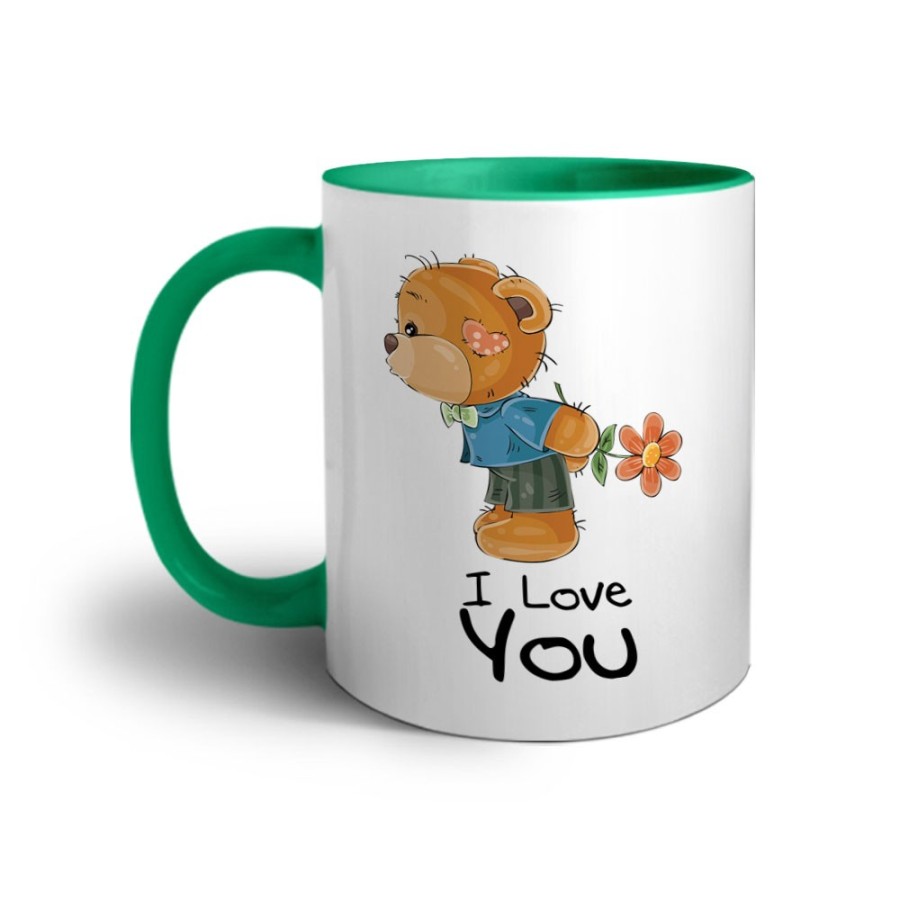 Tazza personalizzabile con nome i love you con orsetto Love