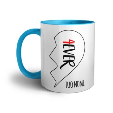 Tazza personalizzabile con nome 4ever mezzo cuore Love