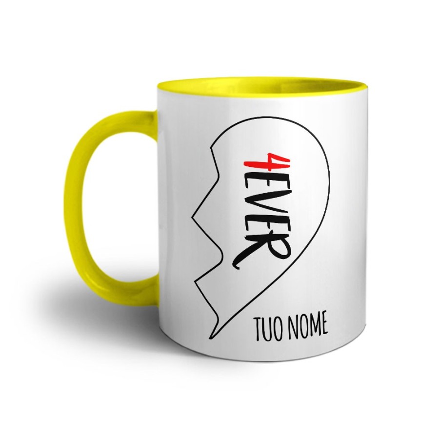 Tazza personalizzabile con nome 4ever mezzo cuore Love