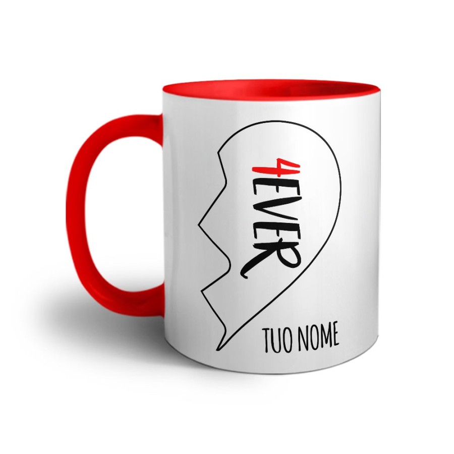 Tazza personalizzabile con nome 4ever mezzo cuore Love