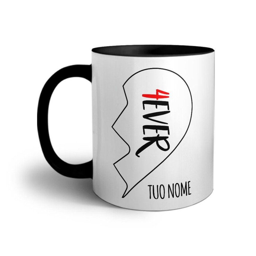 Tazza personalizzabile con nome 4ever mezzo cuore Love