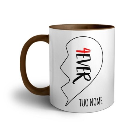 Tazza personalizzabile con nome 4ever mezzo cuore Love