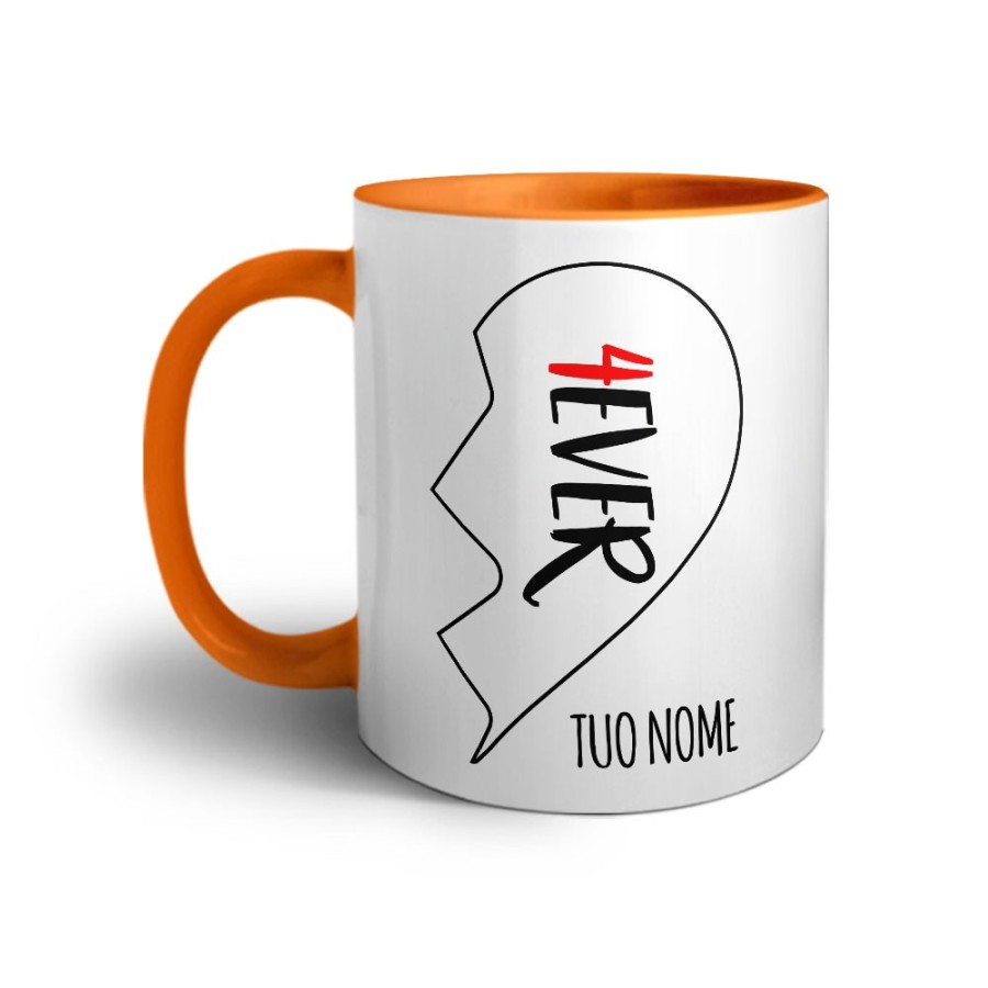 Tazza personalizzabile con nome 4ever mezzo cuore Love