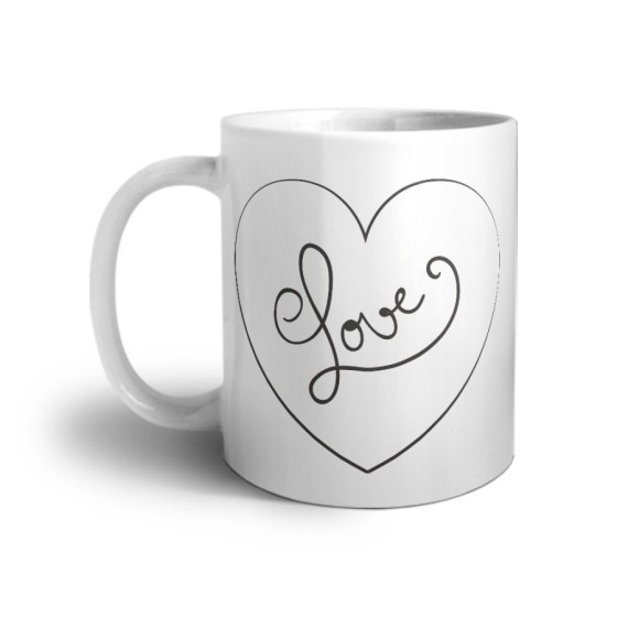 Tazza personalizzabile con nome cuore love stilizzato Love