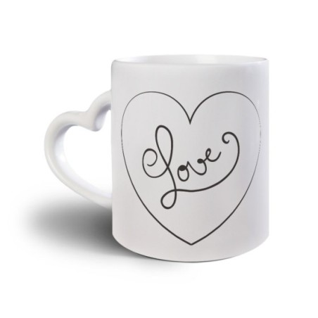 Tazza personalizzabile con nome cuore love stilizzato Love