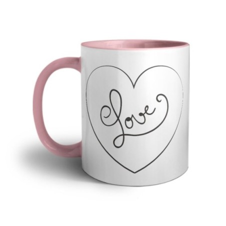 Tazza personalizzabile con nome cuore love stilizzato Love