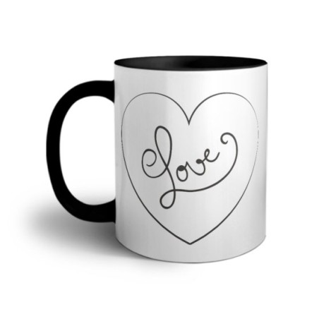 Tazza personalizzabile con nome cuore love stilizzato Love