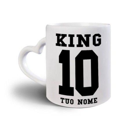 Tazza personalizzata con nome e numero king Love