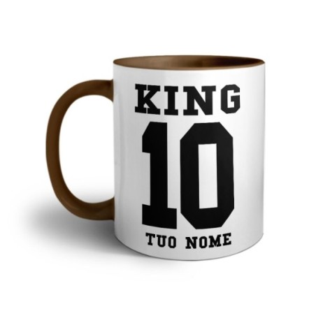 Tazza personalizzata con nome e numero king Love