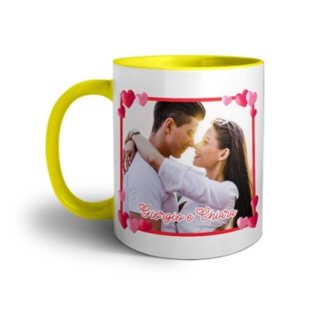 Tazza personalizzata con foto e nomi cornice love Love