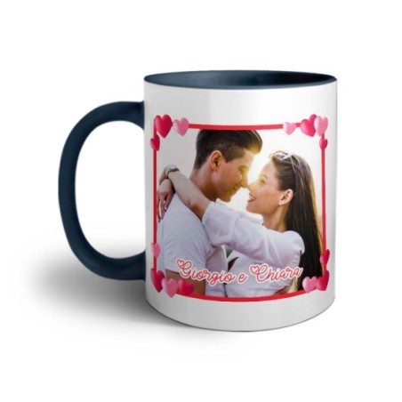 Tazza personalizzata con foto e nomi cornice love Love