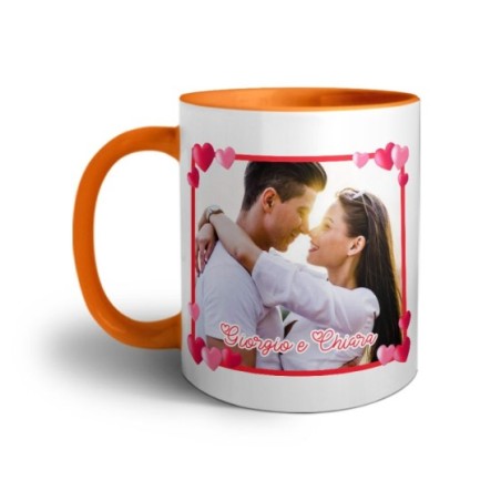 Tazza personalizzata con foto e nomi cornice love Love