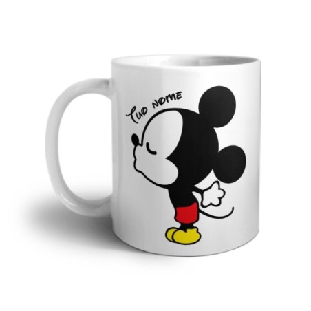 Tazza personalizzabile con nome bacio di topolino