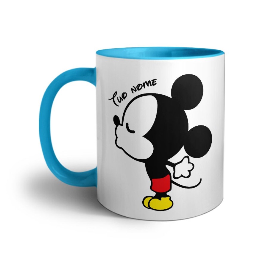 Tazza personalizzabile con nome bacio di topolino Love