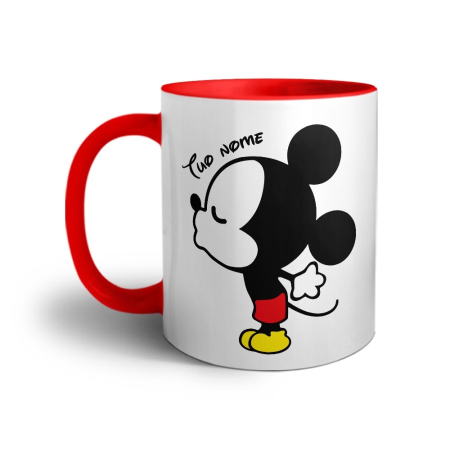 Tazza personalizzabile con nome bacio di topolino Love